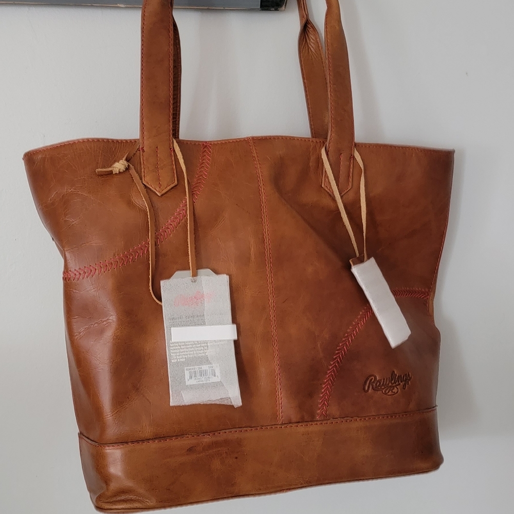 NWT Rawlings leather baseball tote